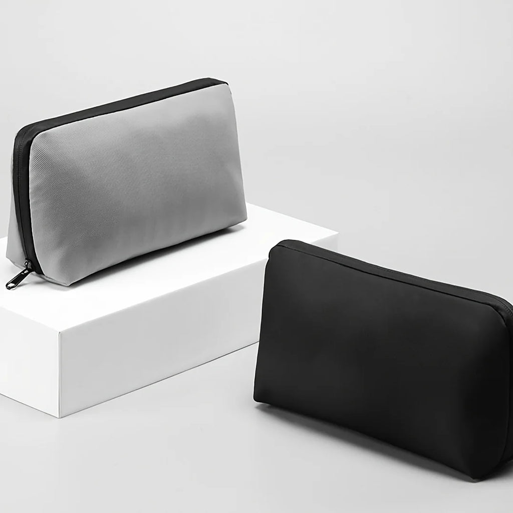 Compartment Tech Organizer Pouch-Portable Electronics Storage Bag for Cables/Chargers/Phones,Durable pu leather Cloth Travel
